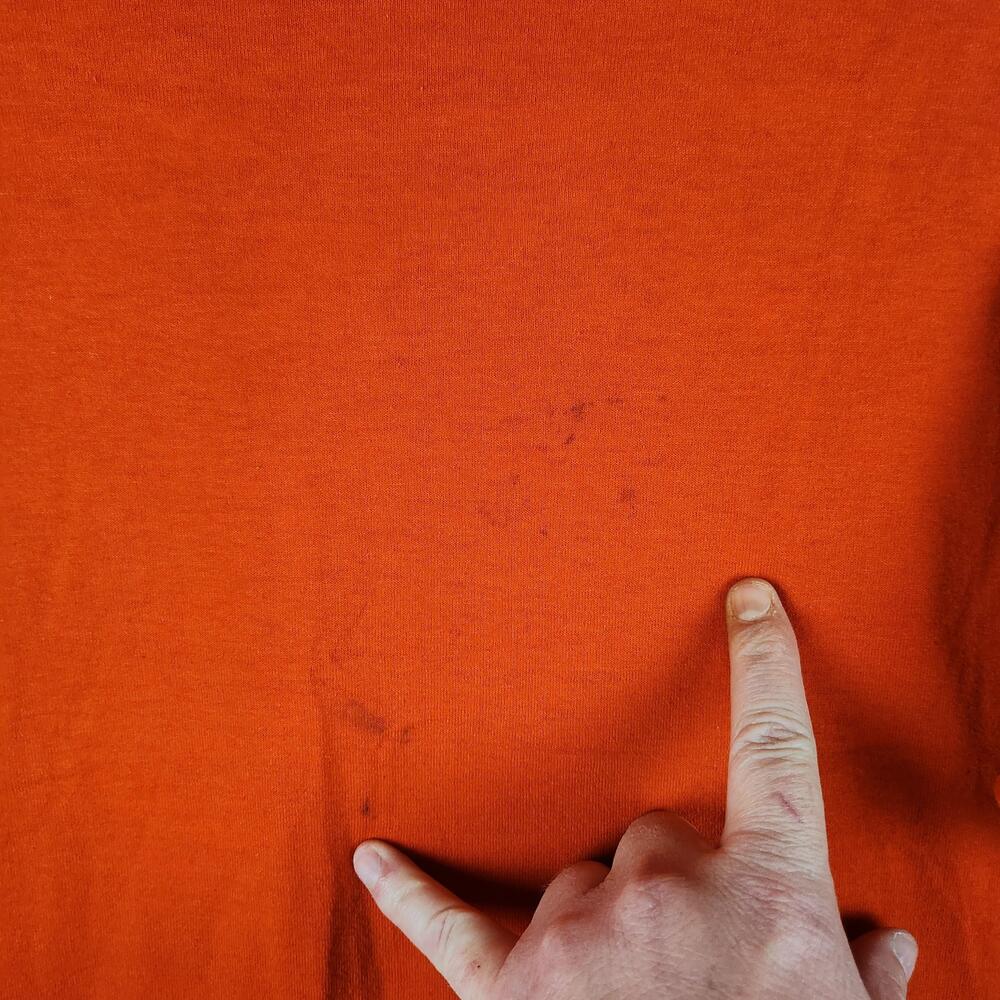 Vintage Hanover Hawks Shirt Mens Large Orange Graphic Logo 80s Virginia School - Picture 12 of 15